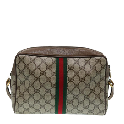 GUCCI GG Supreme Web Sherry Line Shoulder Bag Beige Gold 56 02 005 Auth 86167