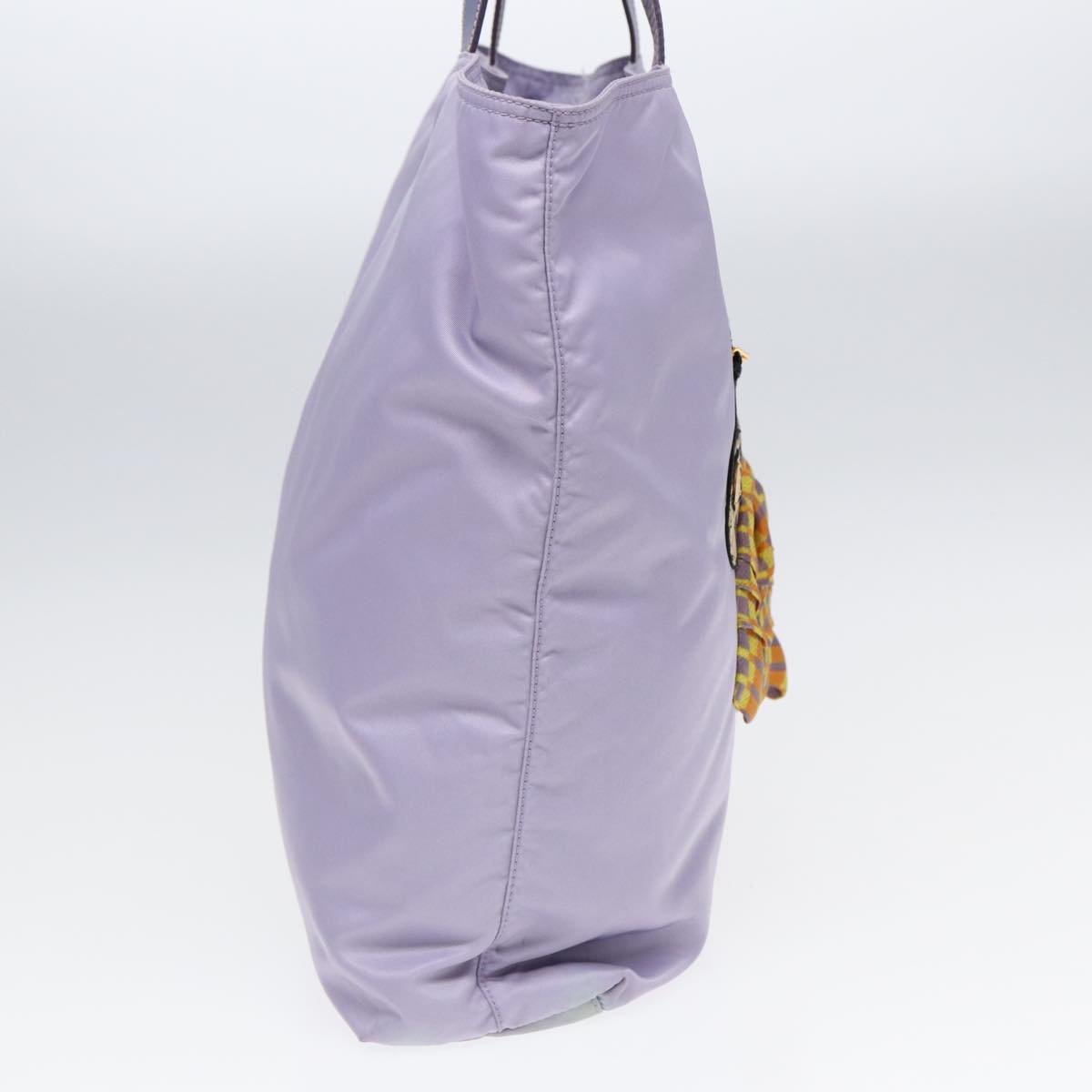 PRADA Robot Tote Bag Nylon Purple Gold Auth 86171