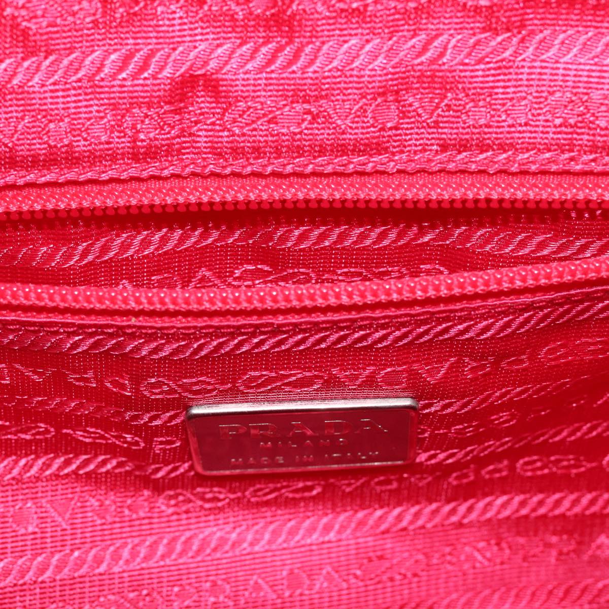 PRADA Hand Bag Nylon Red Auth 86255