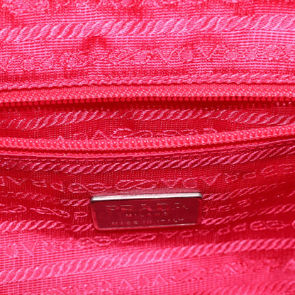 PRADA Hand Bag Nylon Red Auth 86255