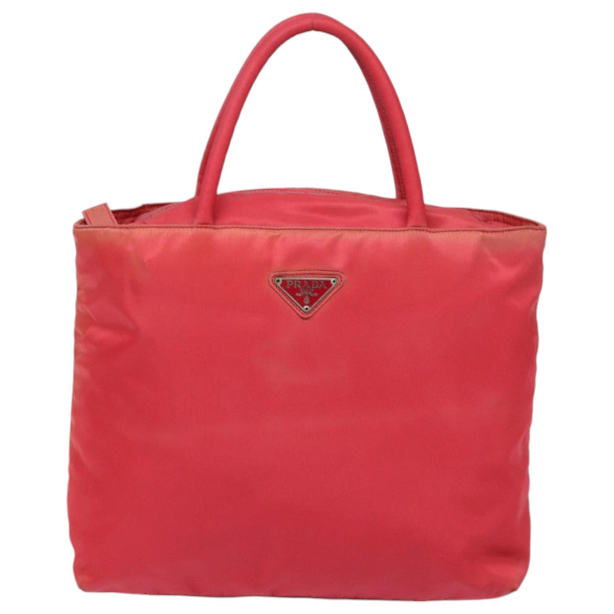 PRADA Hand Bag Nylon Red Auth 86255