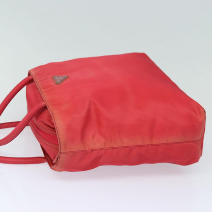 PRADA Hand Bag Nylon Red Auth 86255