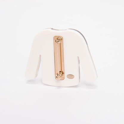 Chanel Black Resin CC Jacket Brooch