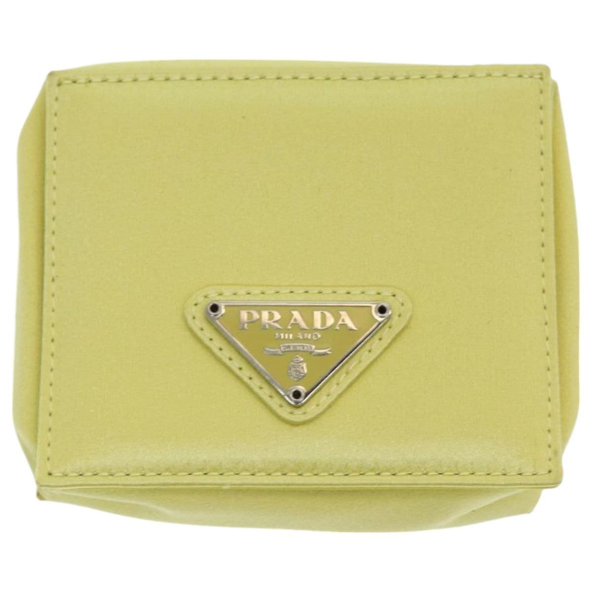 PRADA Coin Purse Nylon Yellow M634 Auth 86325