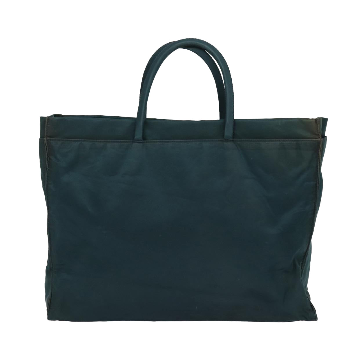 PRADA Tote Bag Nylon Green Silver Auth 86347