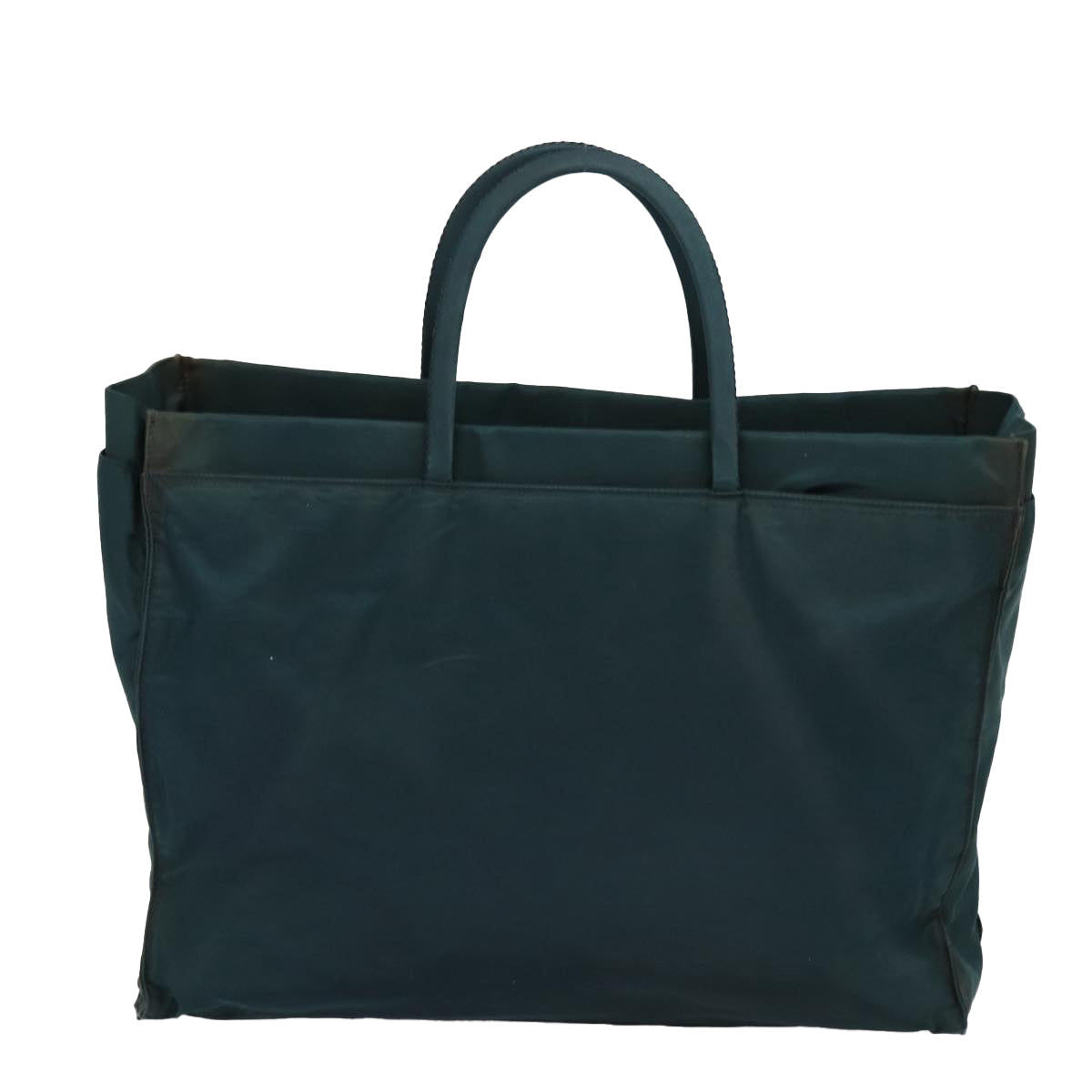 PRADA Tote Bag Nylon Green Silver Auth 86347