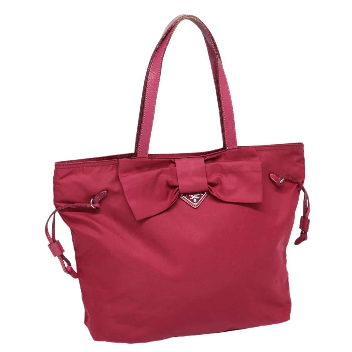 PRADA Tote Bag Nylon Pink Auth 86445