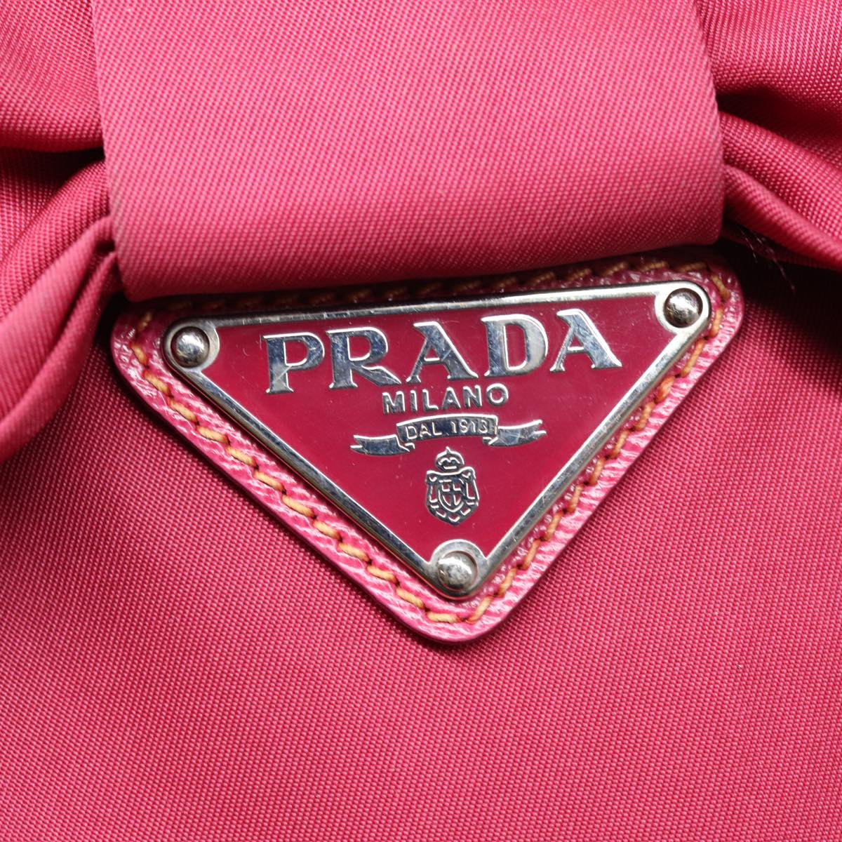 PRADA Tote Bag Nylon Pink Auth 86445