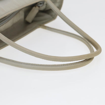 PRADA Hand Bag Nylon Gray Silver Auth 86449