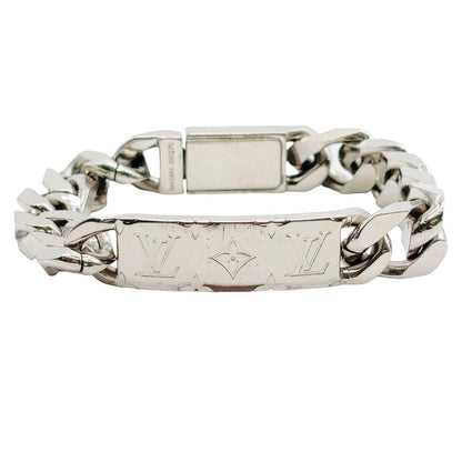 LOUIS VUITTON <br> Monogram Chain Bracelet Silver