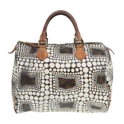 LOUIS VUITTON Monogram Yayoi Kusama Speedy 30 Hand Bag White M40690 Auth 86627