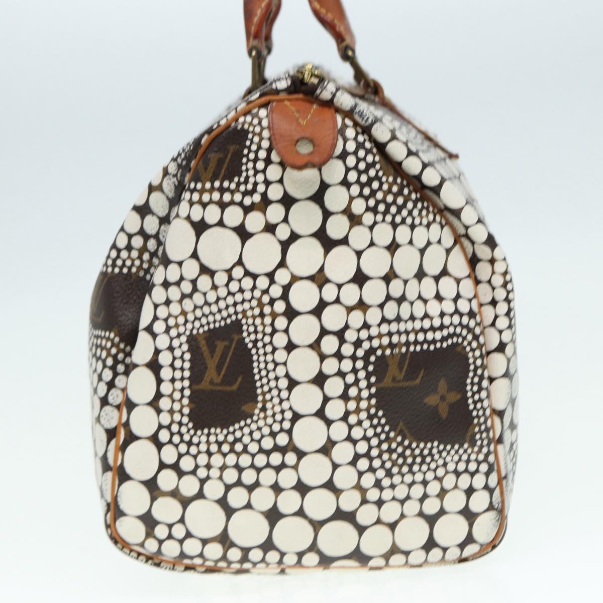 LOUIS VUITTON Monogram Yayoi Kusama Speedy 30 Hand Bag White M40690 Auth 86627