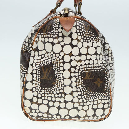LOUIS VUITTON Monogram Yayoi Kusama Speedy 30 Hand Bag White M40690 Auth 86627