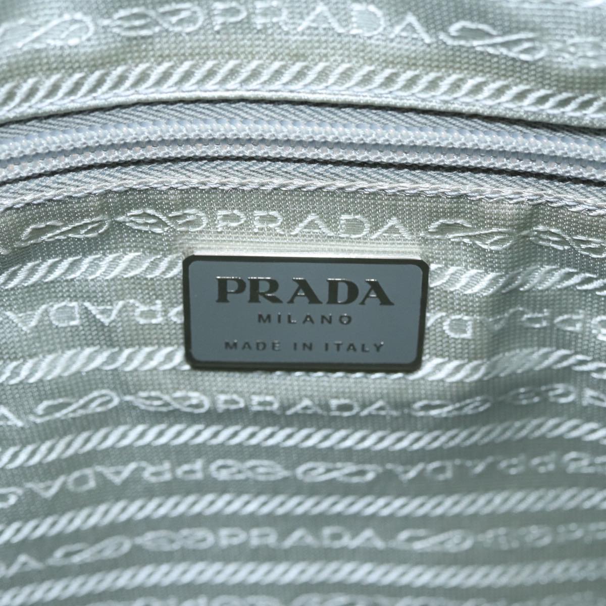 PRADA Shoulder Bag Nylon Blue Silver Auth 86646