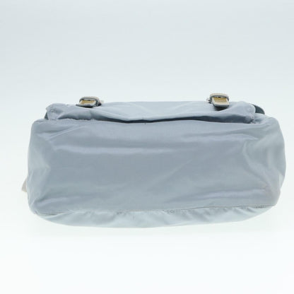 PRADA Shoulder Bag Nylon Blue Silver Auth 86646