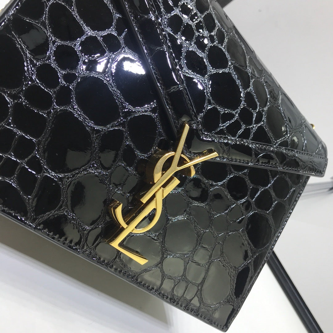 Yves Saint Laurent Cassandra Small Crossbody Bag With Stone Print Black