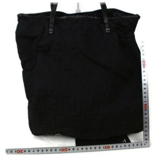 Fendi W Canvasleather Satcheltote W Attached Wallet Black Zucco Print Canvas And Leather Tote