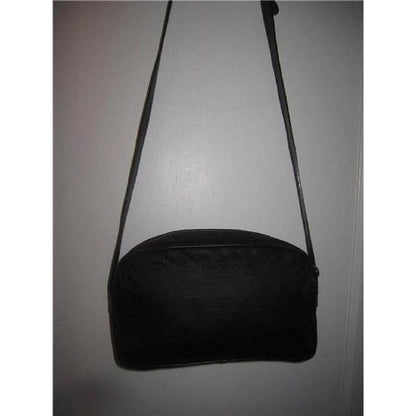 Fendi Vintage Pursesdesigner Purses Black Leather And Black Canvas Cross Body Bag