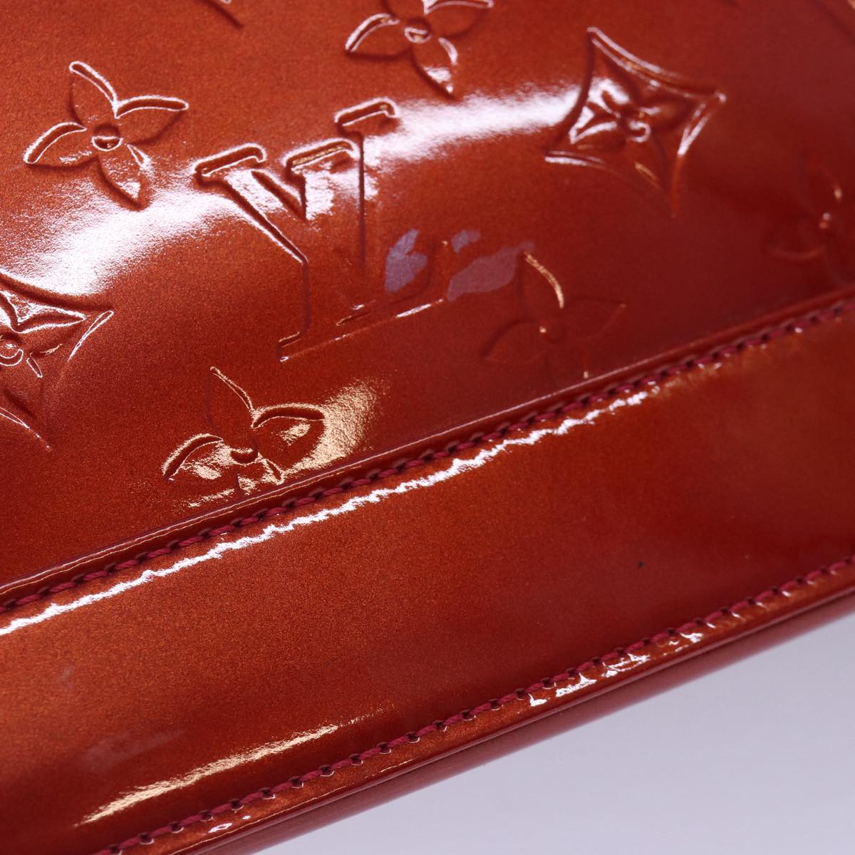 LOUIS VUITTON Monogram Vernis Alma GM Hand Bag Pomme D'amour M93596 Auth 86870