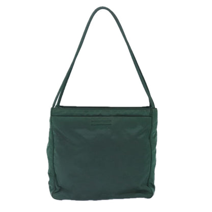 PRADA Tote Bag Nylon Green Silver Auth 86871