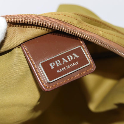 PRADA Shoulder Bag Nylon Khaki Silver Auth 86872