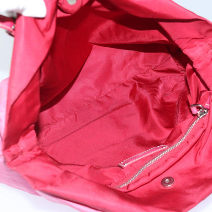 PRADA Tote Bag Nylon Pink Silver Auth 86878