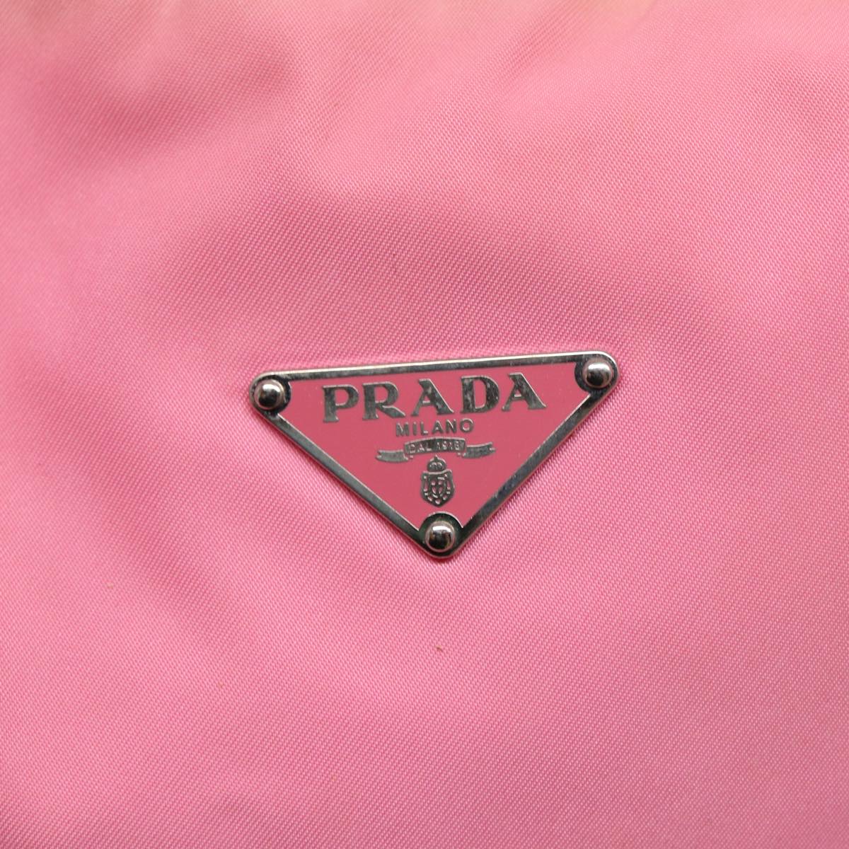 PRADA Shoulder Bag Nylon Pink Silver Auth 86879