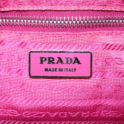 PRADA Shoulder Bag Nylon Pink Silver Auth 86879