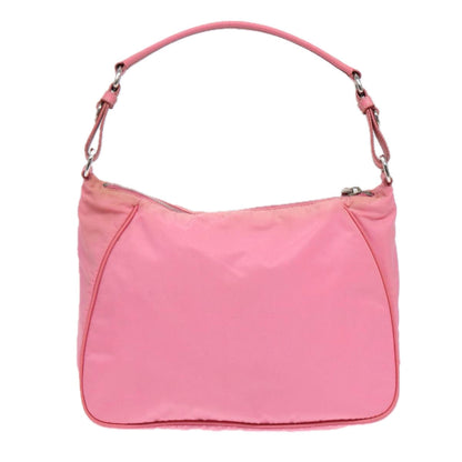 PRADA Shoulder Bag Nylon Pink Silver Auth 86879