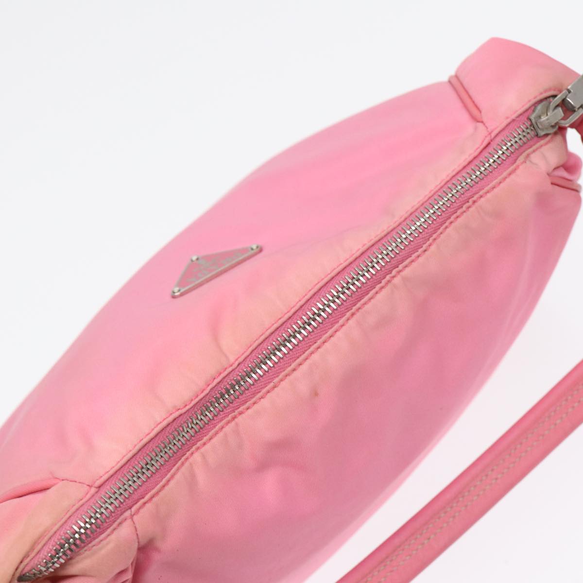 PRADA Shoulder Bag Nylon Pink Silver Auth 86879