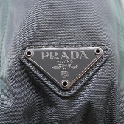 PRADA Hand Bag Nylon Gray Silver Auth 86881