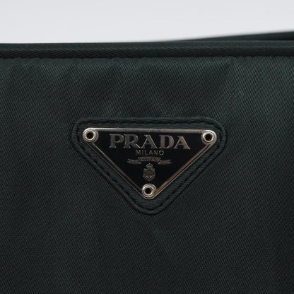 PRADA Hand Bag Nylon Green Silver Auth 86882