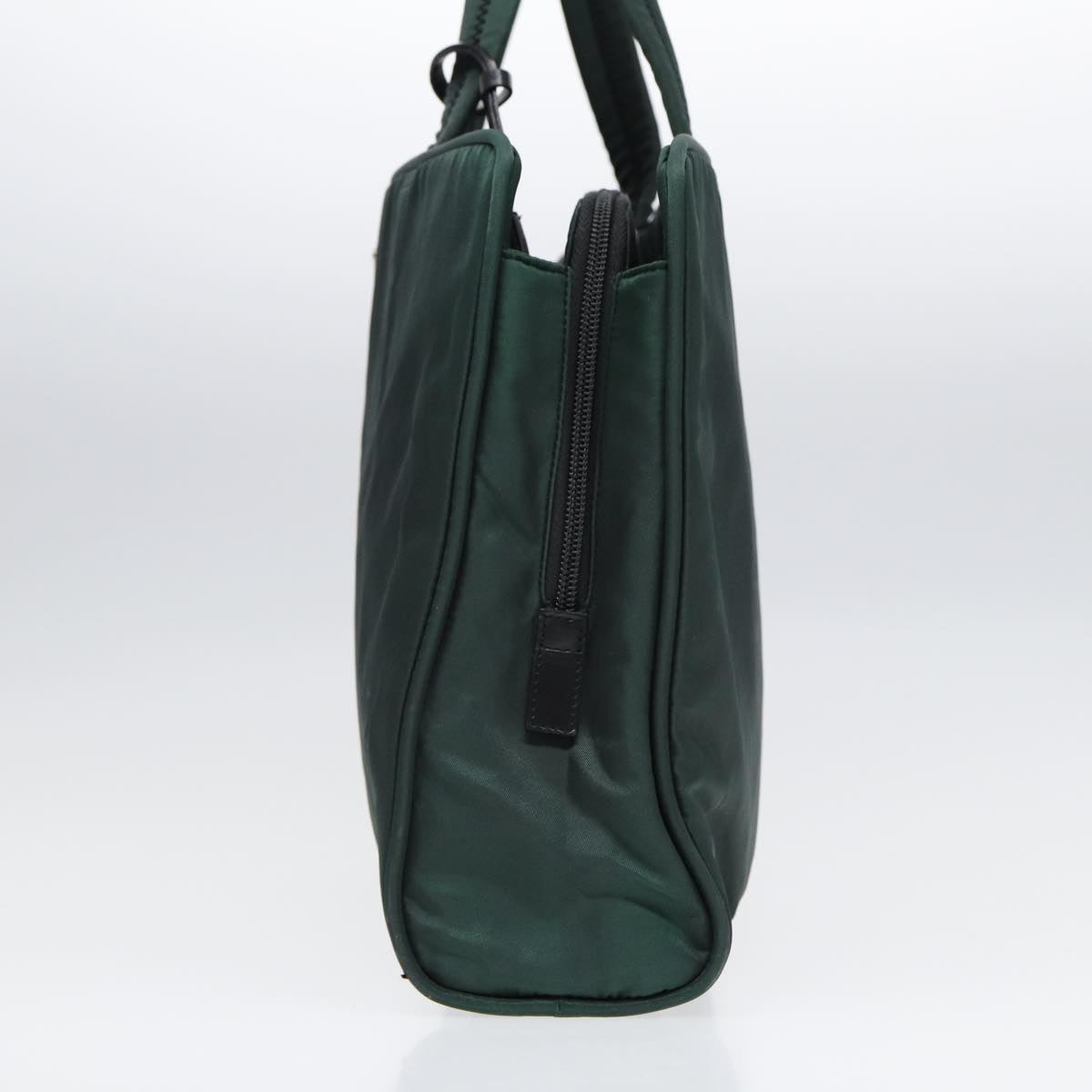 PRADA Hand Bag Nylon Green Silver Auth 86882