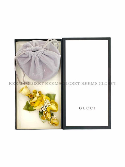 GUCCI Yellow & Beige Flower Brooch