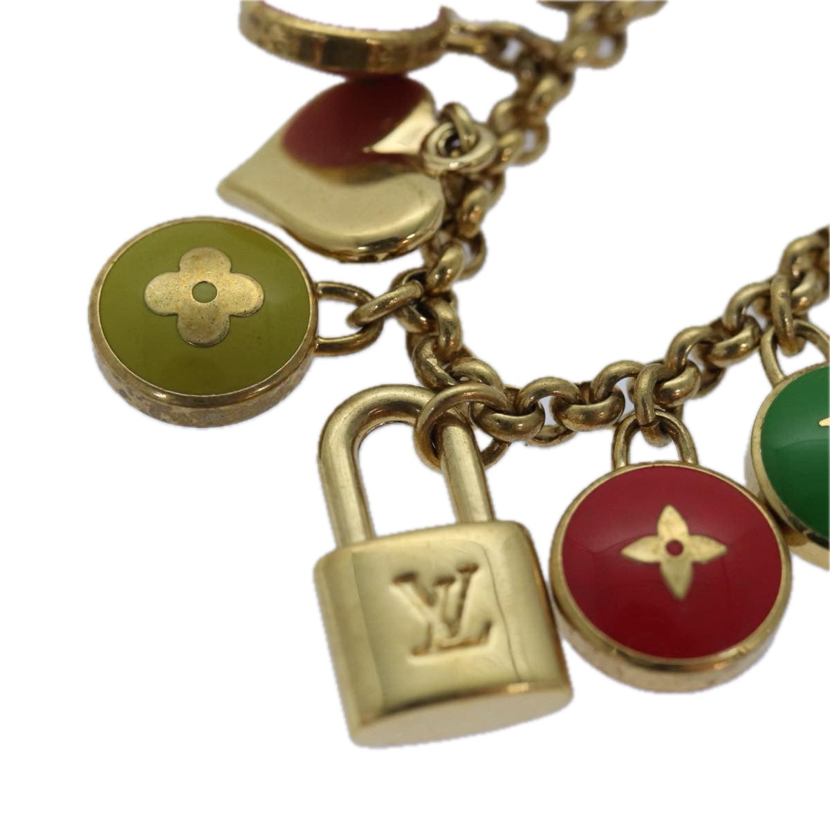 LOUIS VUITTON Monogram Porte Cles Chainne Pastilles Charm M66172 LV Auth 86957