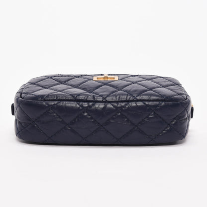 Chanel Navy Aged Quilted Calfskin Mini Reissue Camera Case