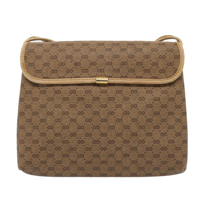 GUCCI Micro GG Supreme Shoulder Bag PVC Beige Gold 49 007 5548 Auth 87020