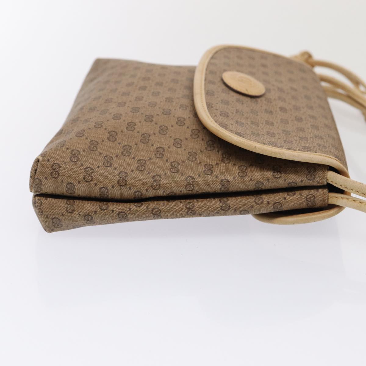 GUCCI Micro GG Supreme Shoulder Bag PVC Beige Gold 49 007 5548 Auth 87020