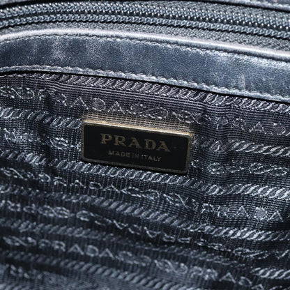 PRADA Shoulder Bag Nylon Black Gold Auth 87028