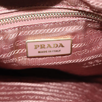 PRADA Shoulder Bag Nylon Black Gold Auth 87081