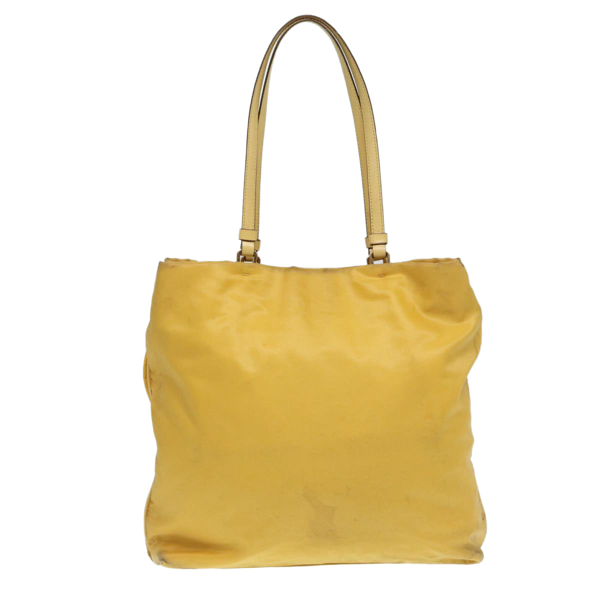 PRADA Tote Bag Nylon Yellow Gold Auth 87177