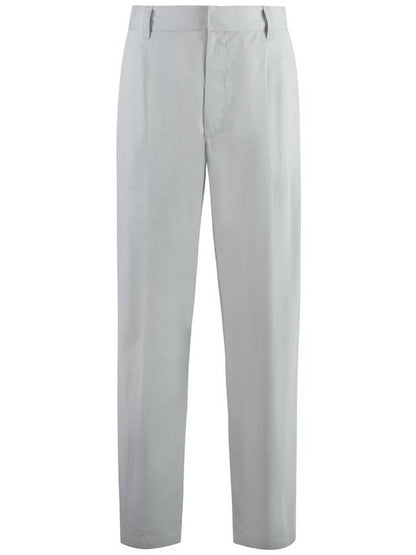 Luxury Bottega Veneta Cotton Silk Wide Leg Slacks Cloud