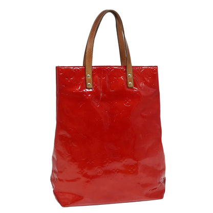LOUIS VUITTON Monogram Vernis Reade MM Hand Bag Red Rouge M91086 LV Auth 87194