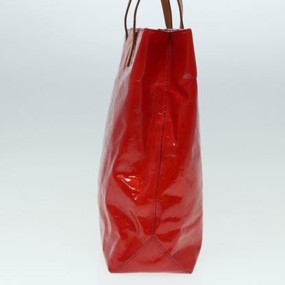 LOUIS VUITTON Monogram Vernis Reade MM Hand Bag Red Rouge M91086 LV Auth 87194