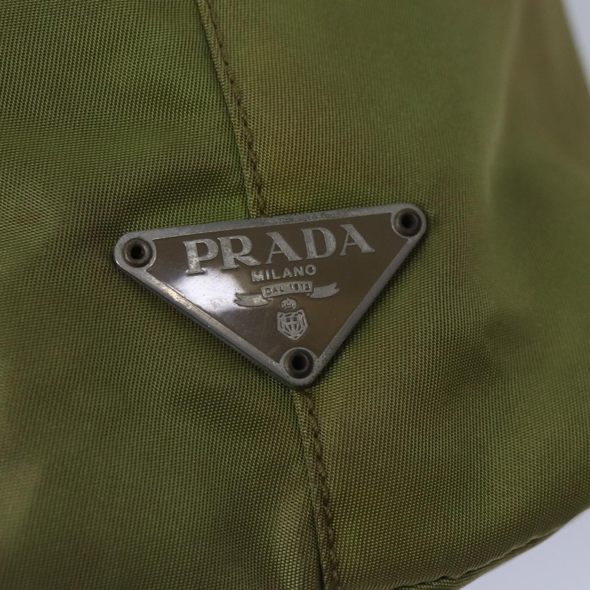 PRADA Hand Bag Nylon Khaki Auth 87346