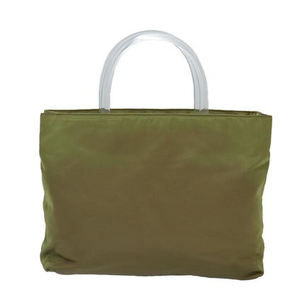 PRADA Hand Bag Nylon Khaki Auth 87346