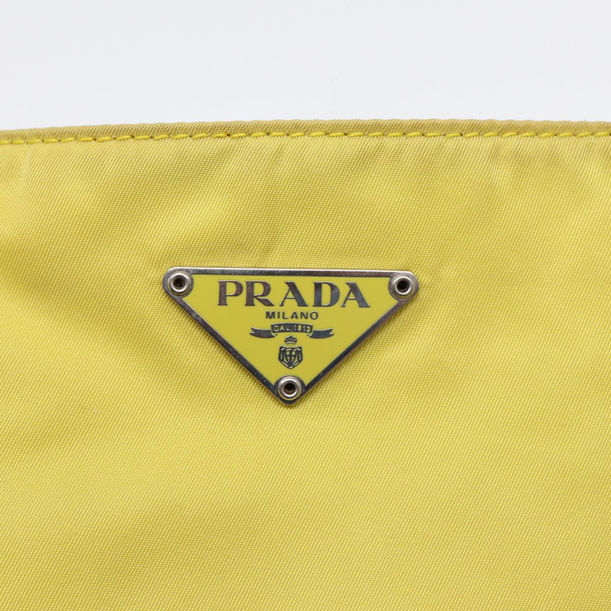 PRADA Shoulder Bag Nylon Yellow Auth 87348