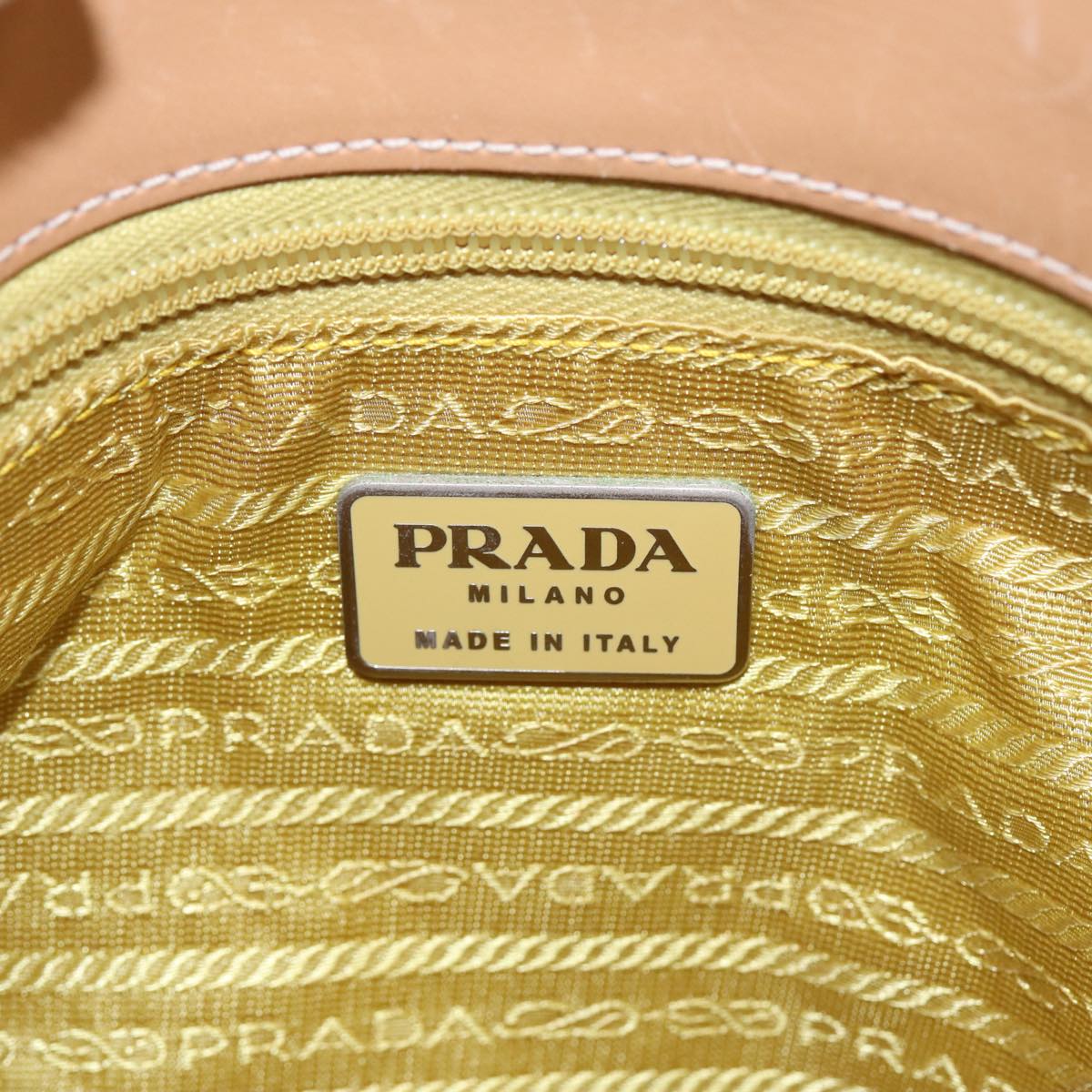 PRADA Shoulder Bag Nylon Yellow Auth 87348