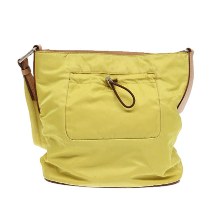 PRADA Shoulder Bag Nylon Yellow Auth 87348