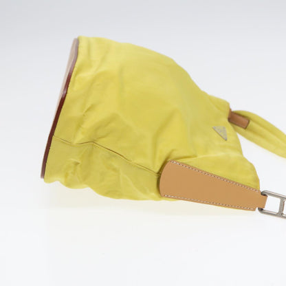 PRADA Shoulder Bag Nylon Yellow Auth 87348